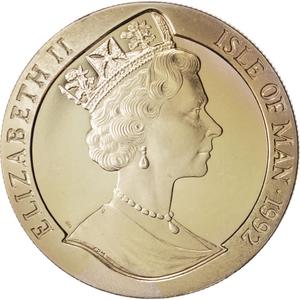 Isle of Man / One Crown 1992 Discovery of America - obverse photo