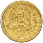 Gold Tenth-Ounce 2008 Angel: Photo 24ct Gold Queen Elizabeth II Isle Of Man 1/10 OZ Angel Coin 2008 / thumbnail