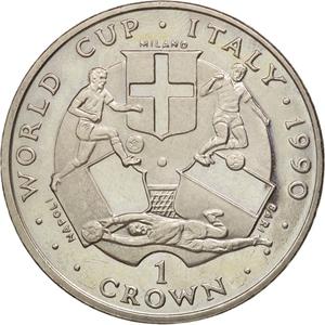 Isle of Man / One Crown 1990 Football World Cup - reverse photo