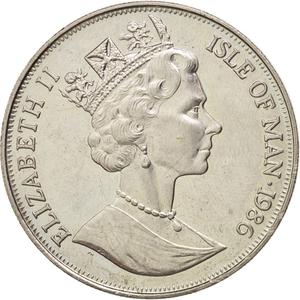 Isle of Man / One Crown 1986 Football World Cup - obverse photo