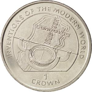 Isle of Man / One Crown 1996 Compass - reverse photo