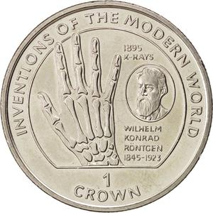 Isle of Man / One Crown 1995 X-rays - reverse photo