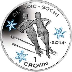 Isle of Man / One Crown 2014 Sochi Olympics - Figure Skating - reverse photo