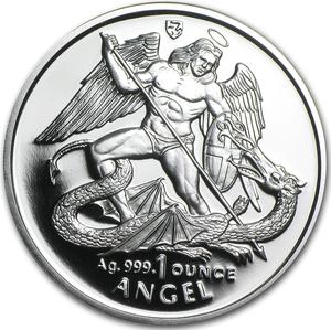 Isle of Man / Silver Ounce 1995 Angel - reverse photo