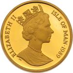 Isle of Man / Gold Quarter Ounce 1989 Angel / Hong Kong privy mark - obverse photo