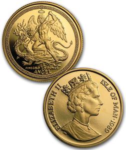 Isle of Man / Gold Tenth-Ounce 1989 Angel - reverse photo