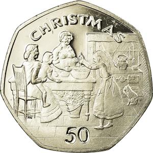 Isle of Man / Fifty Pence 1998 Christmas - reverse photo