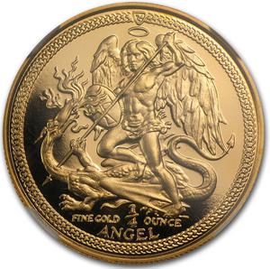 Isle of Man / Gold Quarter Ounce 1991 Angel - reverse photo