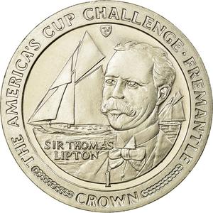 Isle of Man / One Crown 1987 Lipton - reverse photo