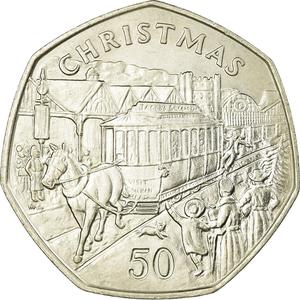 Isle of Man / Fifty Pence 1986 Christmas - reverse photo