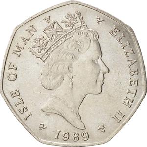 Isle of Man / Fifty Pence 1989 Christmas - obverse photo