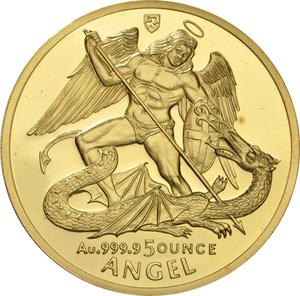 Isle of Man / Gold Five Ounces 1994 Angel - reverse photo