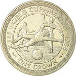 One Crown 1986 Football World Cup - Goalkeeper: Photo Coin, Isle of Man, One Crown 1986 Football World Cup - Goalkeeper / thumbnail