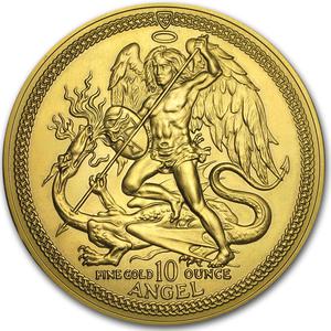 Isle of Man / Gold Ten Ounces 1987 Angel - reverse photo