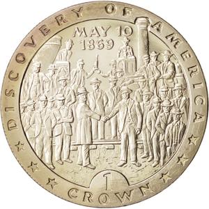Isle of Man / One Crown 1992 Discovery of America - reverse photo