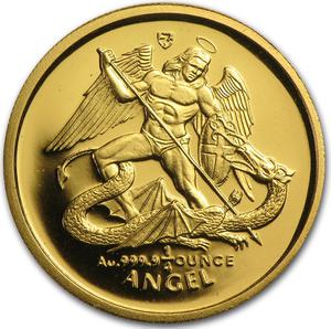 Isle of Man / Gold Quarter Ounce 1994 Angel - reverse photo