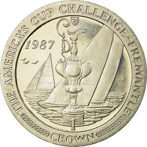 Isle of Man / One Crown 1987 Americas Cup - reverse photo