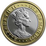 Bimetallic (Platinum / Gold) Quarter Ounce 1995 Noble: Photo 1995 Isle of Man Platinum/Gold Proof Noble / thumbnail