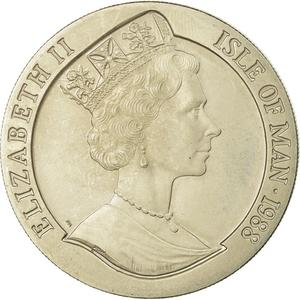 Isle of Man / One Crown 1988 Australia - Cockatoo - obverse photo