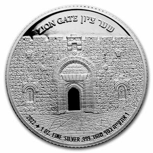 Israel / Silver Ounce 2022 Gates of Jerusalem - Zion Gate - reverse photo