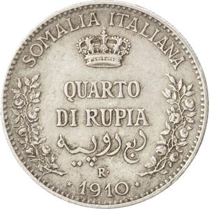 Somaliland, Italian / Quarter Rupia 1910 - reverse photo