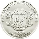 One Thousand Francs 2010 Continent of Hope: Photo Coin, Ivory Coast, One Thousand Francs 2010 Continent of Hope / thumbnail