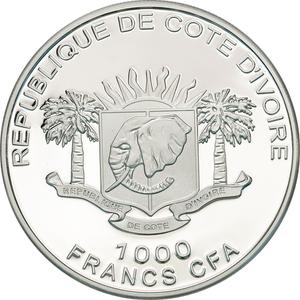 Ivory Coast / One Thousand Francs 2011 Sabre Tooth Tiger - obverse photo