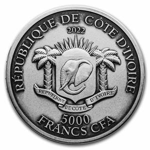 Ivory Coast / Silver Five Ounces 2022 Big Five Asia - King Cobra - obverse photo