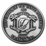 Silver Five Ounces 2022 Kookaburra: Photo Coin, Ivory Coast, Silver Five Ounces 2022 Kookaburra / thumbnail