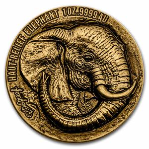 Ivory Coast / Gold Ounce 2022 Big Five Africa - Elephant - reverse photo