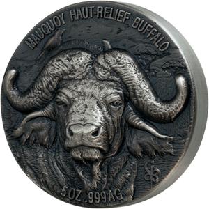 Ivory Coast / Silver Five Ounces 2020 Buffalo - reverse photo