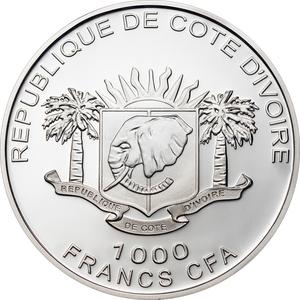 Ivory Coast / One Thousand Francs 2010 Mammuthus Africanavus - obverse photo