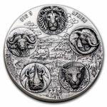 Silver Five Ounces 2022 Big Five Africa - Completer: Photo Coin, Ivory Coast, Silver Five Ounces 2022 Big Five Africa - Completer / thumbnail
