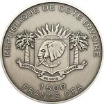 Silver Forty Grams 2010 The Mecca Compass: Photo Coin, Ivory Coast, Silver Forty Grams 2010 The Mecca Compass / thumbnail