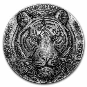 Ivory Coast / Silver Kilo 2022 Big Five Asia - Tiger - reverse photo