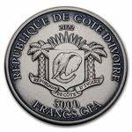 Silver Five Ounces 2022 Big Five Africa - Completer: Photo Coin, Ivory Coast, Silver Five Ounces 2022 Big Five Africa - Completer / thumbnail