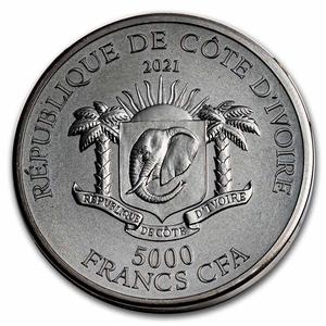 Ivory Coast / Silver Five Ounces 2021 Tiger - obverse photo