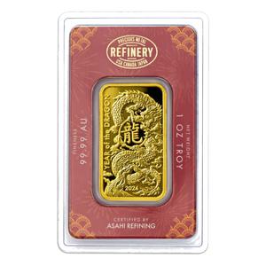 Japan / Gold Ounce Bar 2024 Year of the Dragon - reverse photo