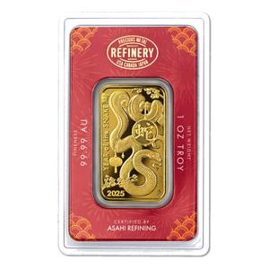 Japan / Gold Ounce Bar 2025 Year of the Snake - reverse photo