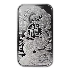 Japan / Silver Ounce Bar 2024 Year of the Dragon - reverse photo