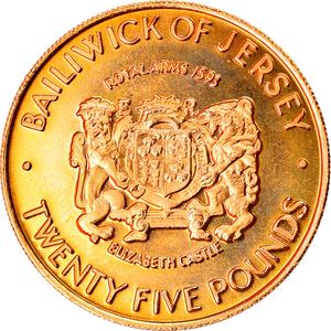 Jersey / Twenty-five Pounds 1972 Silver Wedding - obverse photo