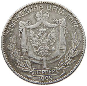 Montenegro, Kingdom of / One Perper 1909 - reverse photo