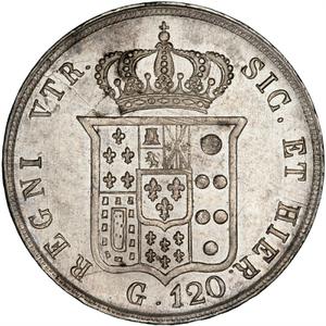 Two Sicilies, Kingdom of the / One Hundred and Twenty Grana 1854 - reverse photo