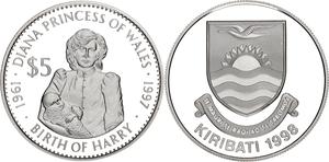 Kiribati / Silver Ounce 1998 Birth of Prince Harry - obverse photo