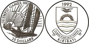 Kiribati / Silver Ounce 1992 Olympic Games - Sailing - obverse photo