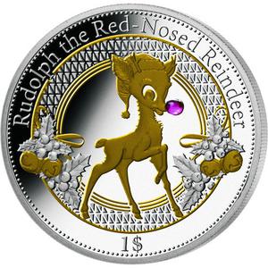 Kiribati / Silver Twenty Grams 2016 Rudolph the Red-nosed Reindeer - reverse photo