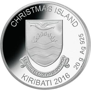 Kiribati / Silver Twenty Grams 2016 Rudolph the Red-nosed Reindeer - obverse photo