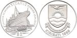 Two Dollars Silver 1998 Sinking of Titanic: Photo Coin, Kiribati, Two Dollars Silver 1998 Sinking of Titanic / thumbnail