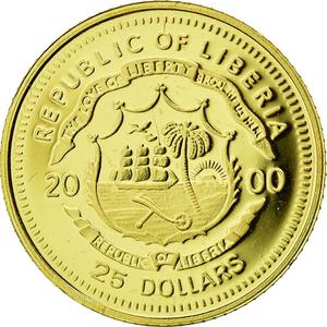 Liberia / Gold Twenty-five Dollars 2000 Nefertiti - reverse photo