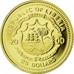 Gold Twenty-five Dollars 2000 Nefertiti: Photo Coin, Liberia, Gold 25 Dollars 2000 Nefertiti / thumbnail